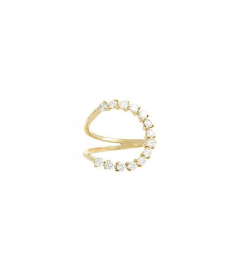 Gradient Crescent Pearl Ring