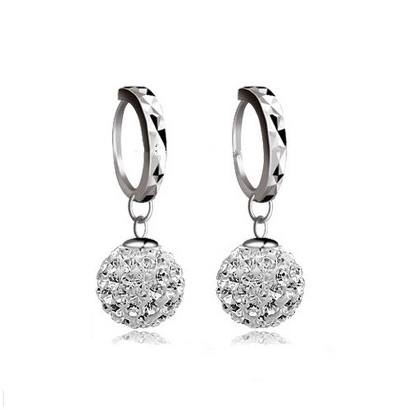 Zircon earring round diamond ball earrings women