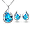 3pcs Rhinestone Necklace Set With Earrings Fashion Water-drop-shaped Jewelry For Women Valentine's Day