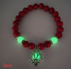 Energy Luminous Lotus Natural Stone Bracelet Yoga Healing Luminous Glow In The Dark Charm Beads Bracelet For Men Women Prayer Buddhism