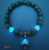 Energy Luminous Lotus Natural Stone Bracelet Yoga Healing Luminous Glow In The Dark Charm Beads Bracelet For Men Women Prayer Buddhism